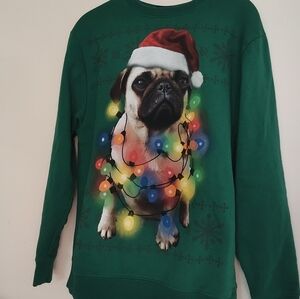 Pug Christmas Santa Sweatshirt medium Unisex